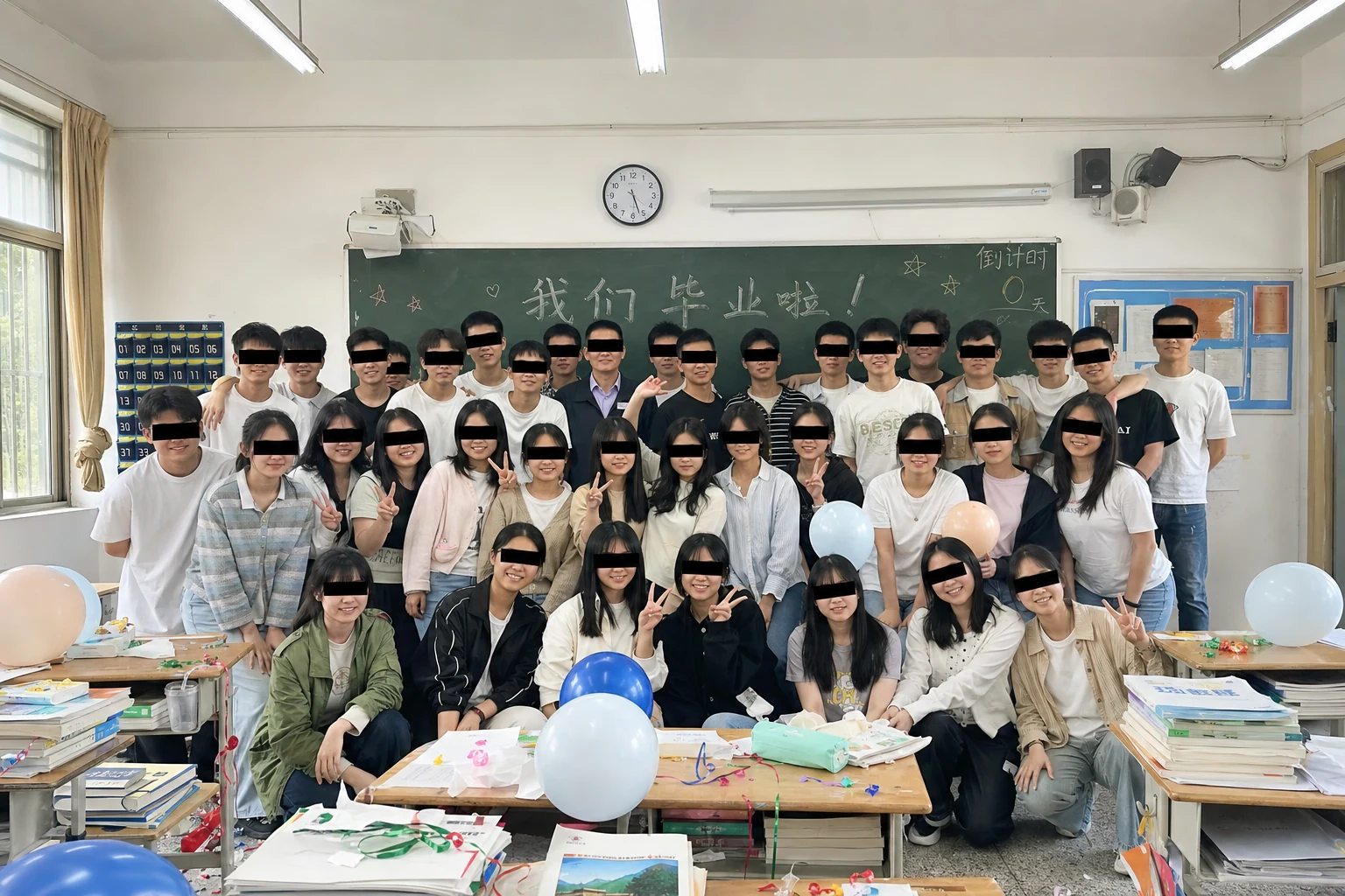 毕业前的教室合照